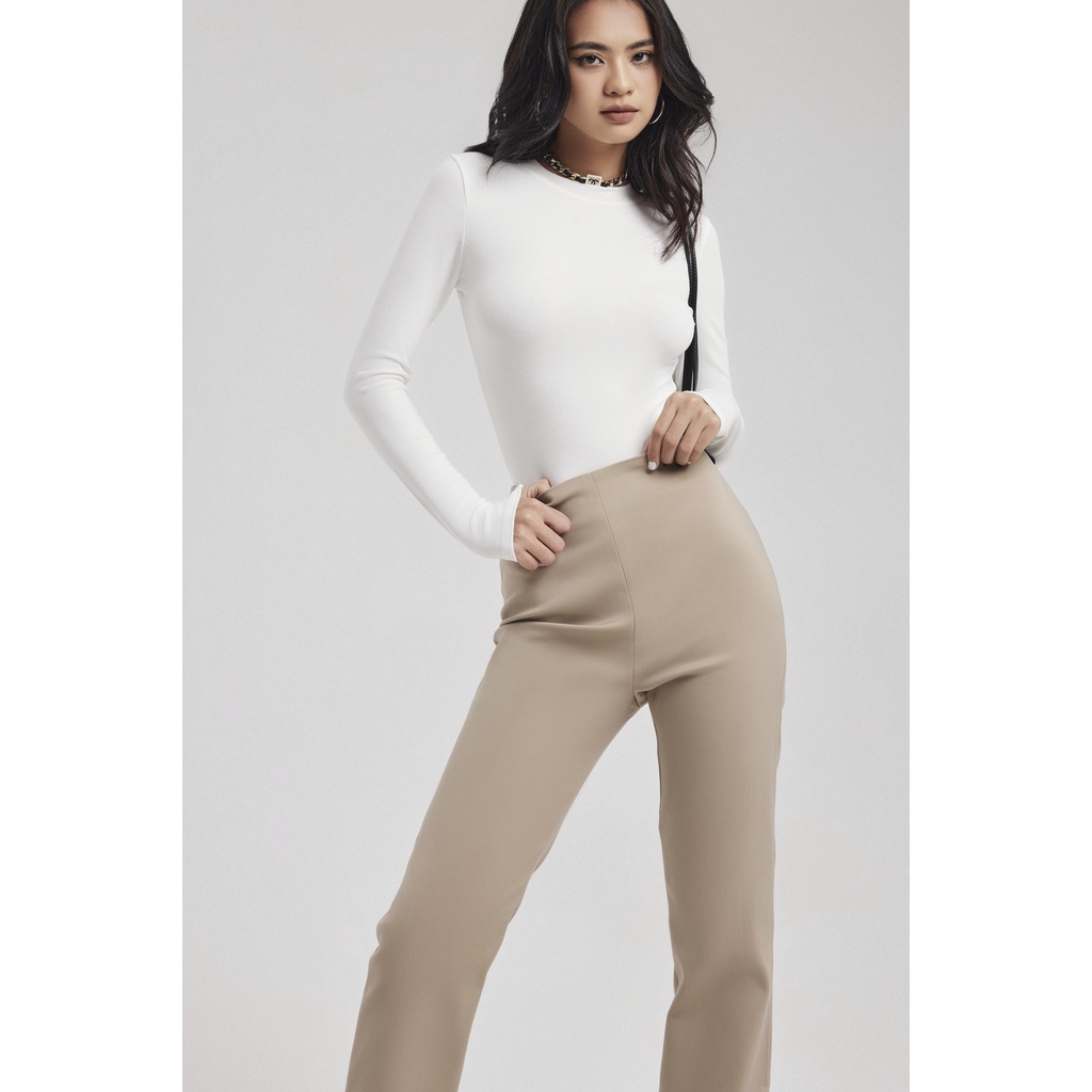 Áo Dài Tay Cổ Bo Dáng Thường Nữ BUSY Thun Zip Lạnh Co Giãn Ôm Sát DT13T