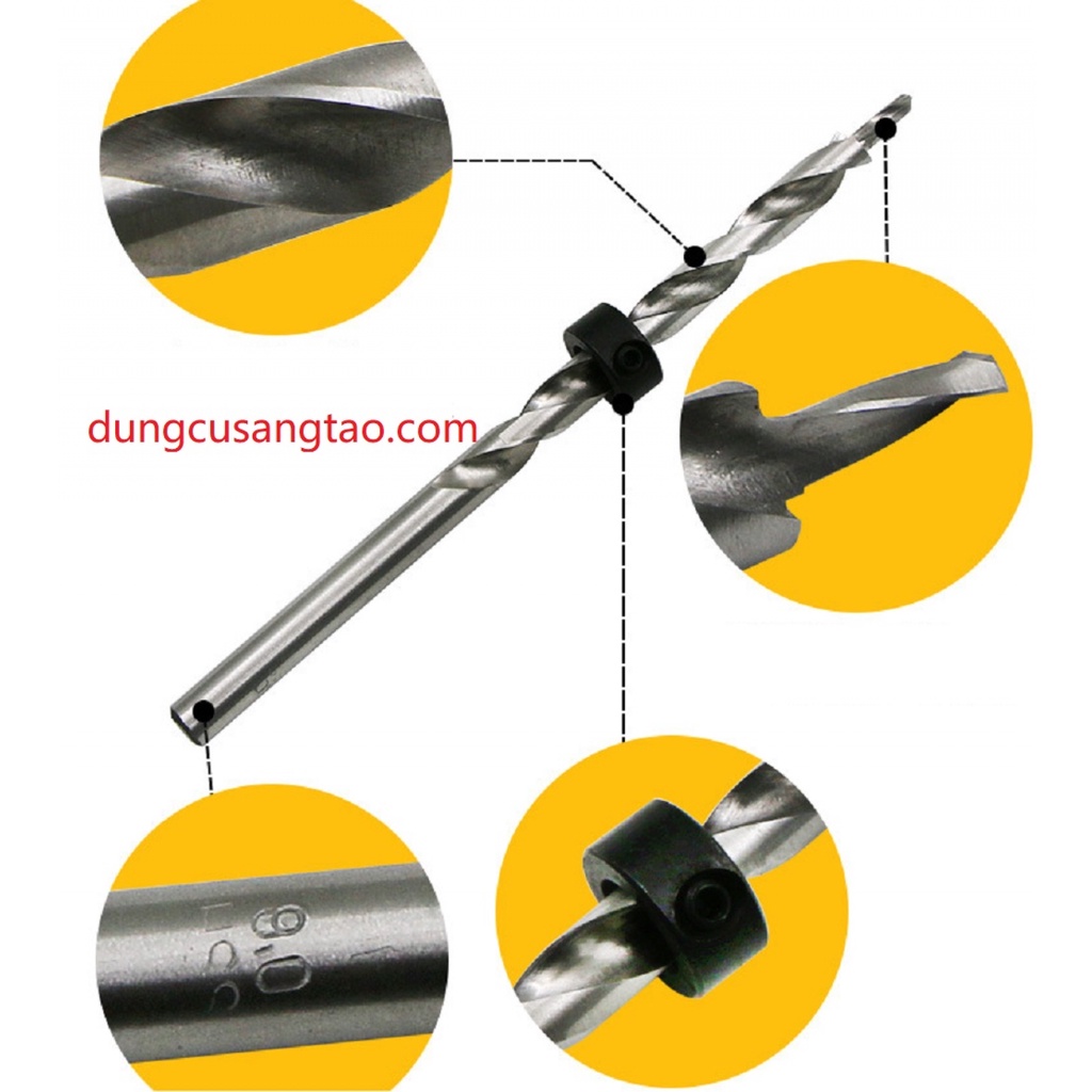 Mũi khoan xiên 2 tầng trụ xoắn 4.2-9mm, chuôi tròn 9mm, dài 170mm
