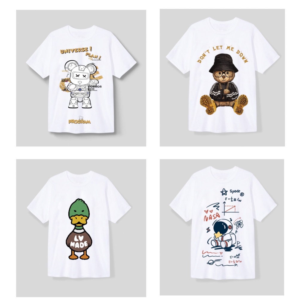 Áo thun unisex form rộng cotton 100%