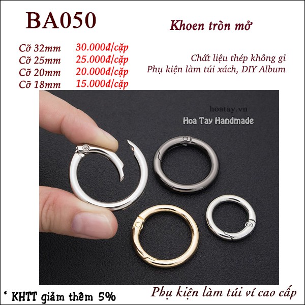 Khoen Tròn Mở Làm Túi Xách Ba050