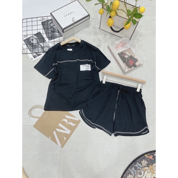 SNU364 BỘ ĐÙI NỮ COTTON ÁO SNOW VIỀN NGANG | BigBuy360 - bigbuy360.vn