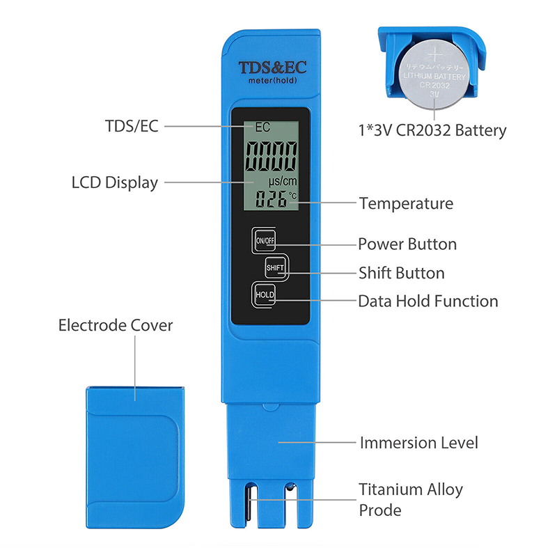 Bút Thử Nghiệm Độ Ph Giá Trị / Lcd Tds Ec