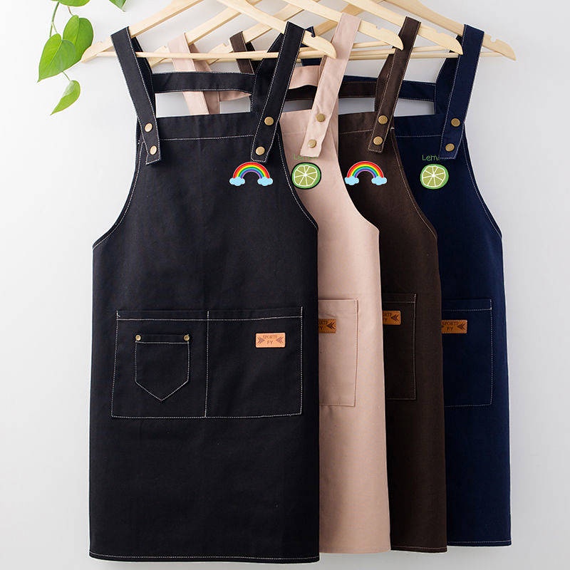 SENSES// Apron Korean Style Japanese Style New Product Polyester-Cotton Canvas Antifouling Breathable Fashion Nail Beauty Eyelash Beauty Work Clothes Small Apron tkIt