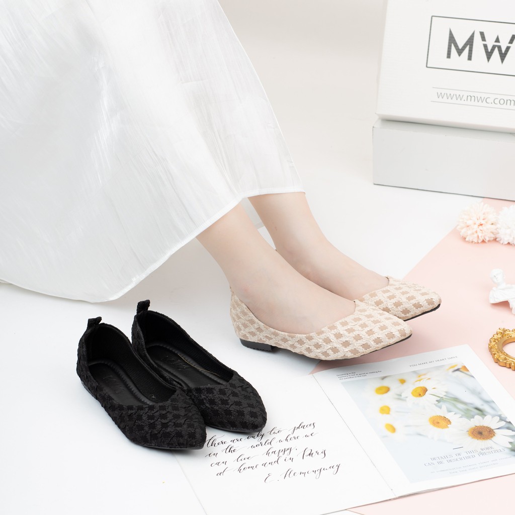 [Mã FATHANG5 giảm 10K đơn 50K] Giày búp bê mũi nhọn MWC NUBB- 2217