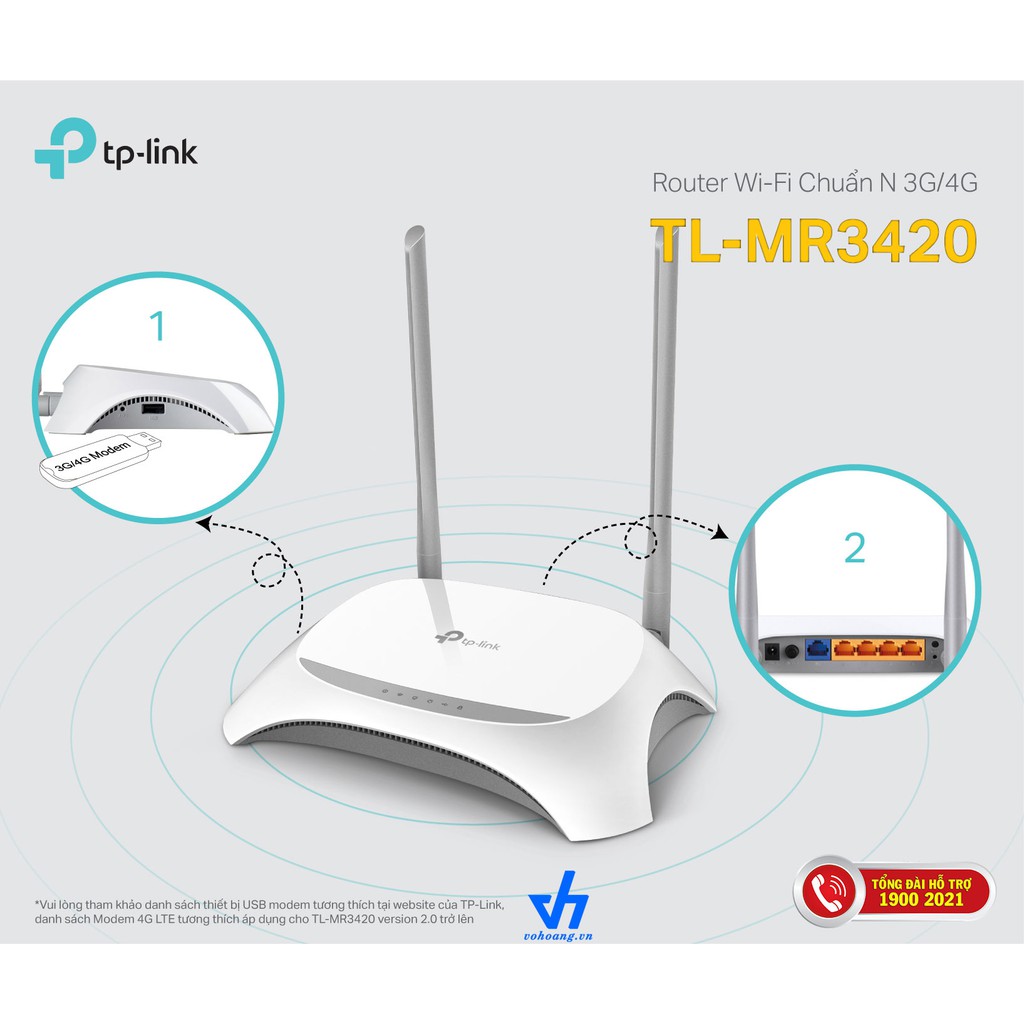 Router Wi-Fi Chuẩn N 3G/4G TL-MR3420 TP-Link MR3420