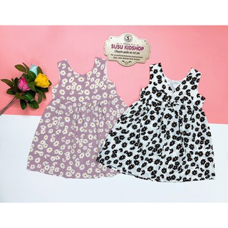 SIZE 1-14 (10-37KG) ĐẦM BÉ GÁI TAY SÁT NÁCH VẢI MANGO CAO CẤP IN HÌNH HOA CÚC