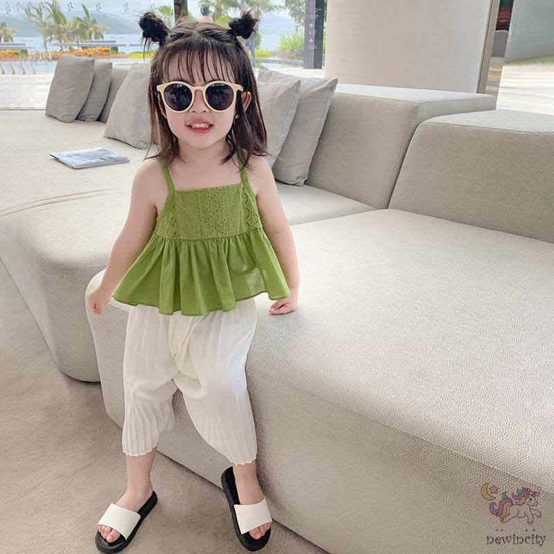 Áo hai dây thoải mái mùa hè phong cách Hàn Quốc cho bé gái