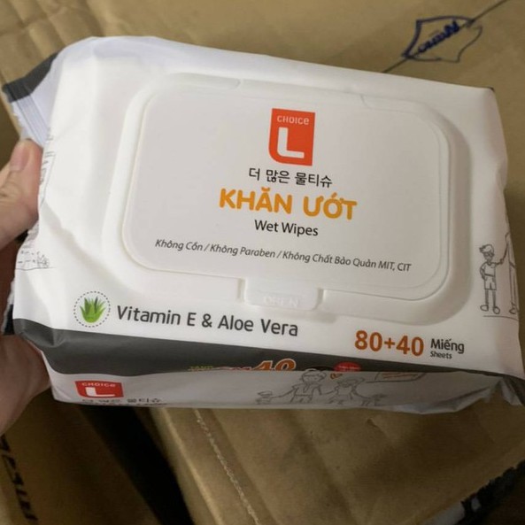 Combo tiết kiệm 3 gói khăn ướt Lotte, 120 tờ/ 1 gói