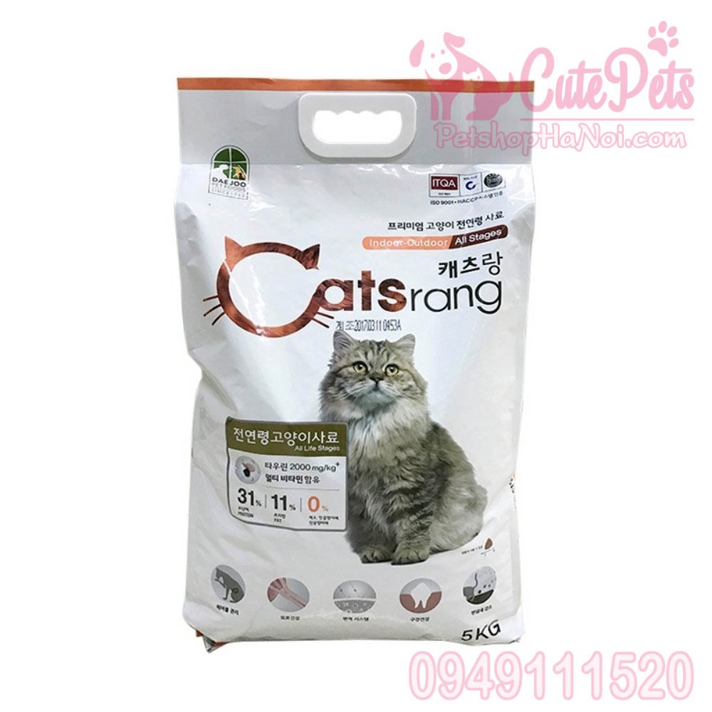 Thức ăn mèo Catsrang gói 1kg dành cho mèo mọi lứa tuổi xuất xứ Hàn Quốc - CutePets Phụ kiện thú cưng Pet shop Hà Nội