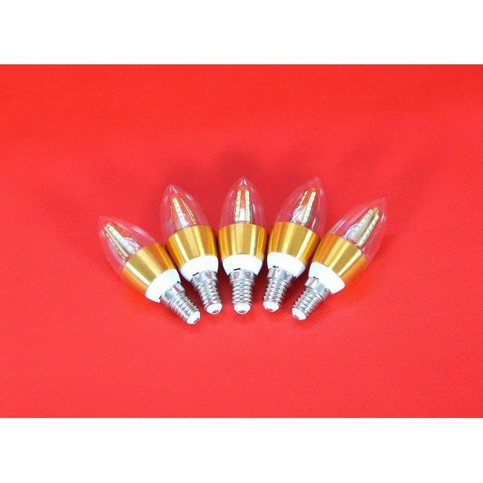 Bộ 2 bóng đèn LED C35 4W hình quả nhót viềm vàng đui E14