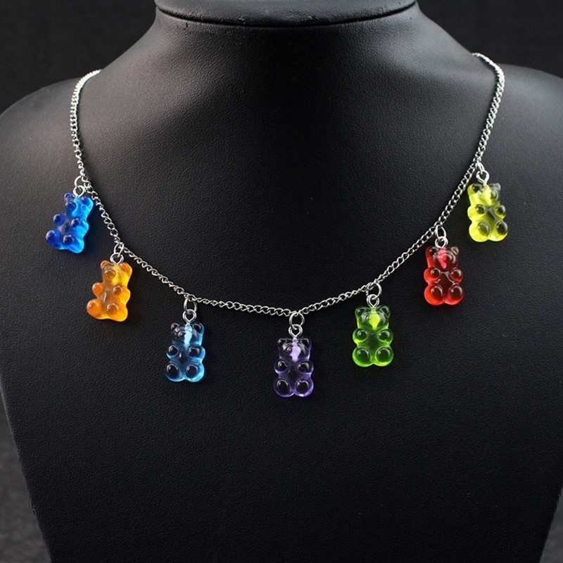 Vòng Cổ Mặt Gấu Gummy Nhiều Màu Dễ Thương Cho Nữ