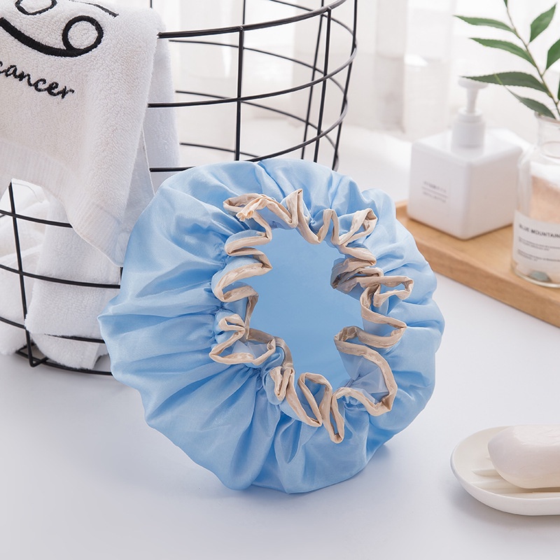 Mũ Trùm Tóc Bằng Satin Hai Lớp Dày Dặn Chống Thấm Nước Tùy Chỉnh Tiện Dụng Cho Spa / Phòng Khách