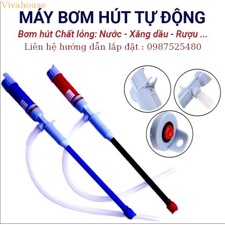 Bơm hút tự động nước, rượu, xăng dầu, chất lỏng, hóa chất đủ loại - chạy pin tự động (hàng có sẵn)