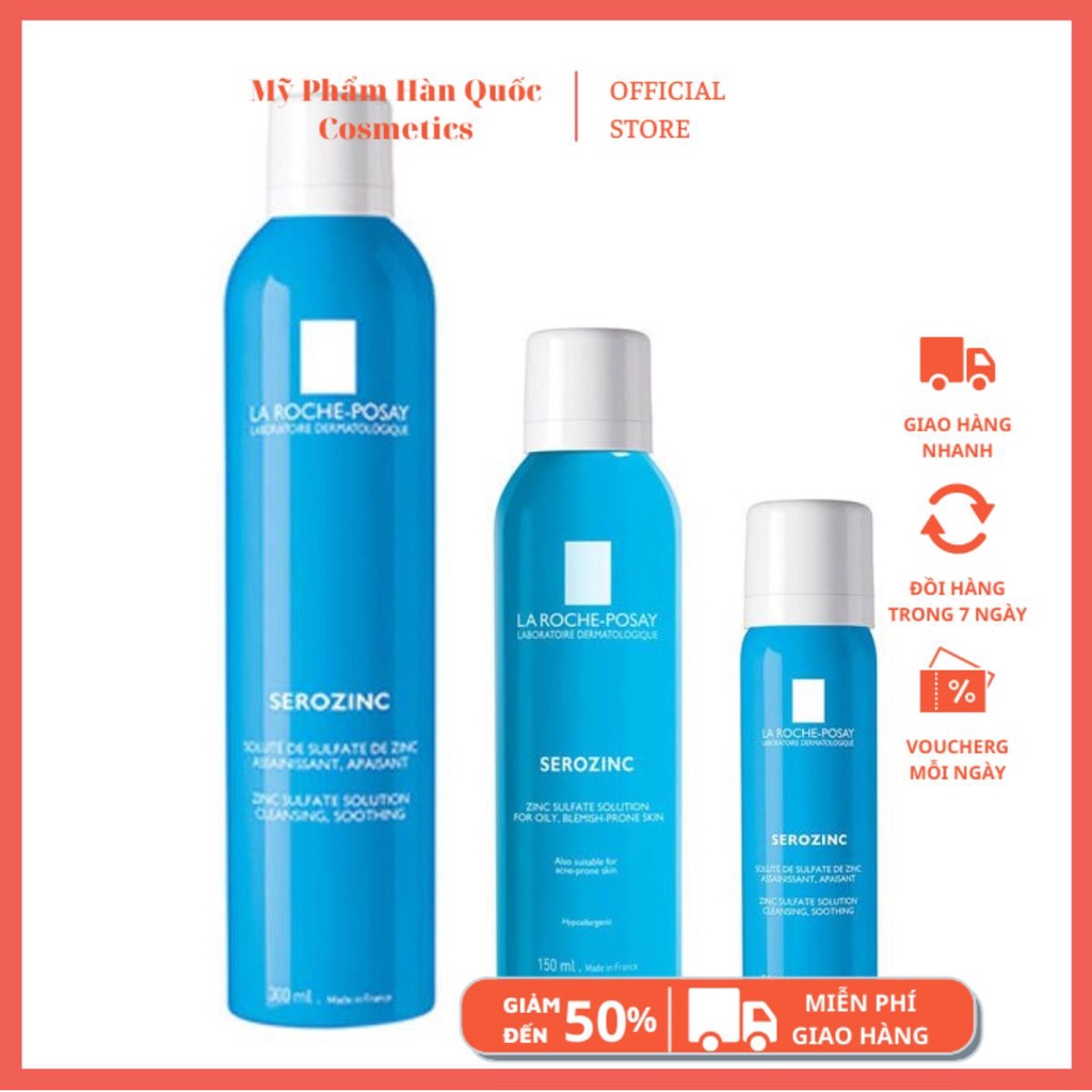 Xịt Khoáng Làm Dịu Da La Roche-Posay Serozinc 150ml +300ml cho da dầu mụn