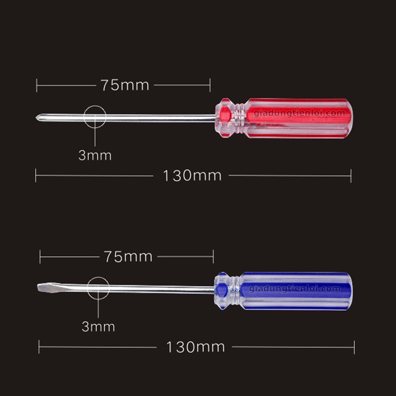 Tua vít bake 4 cạnh - tô vít dẹp vặn ốc 3mm x 75mm