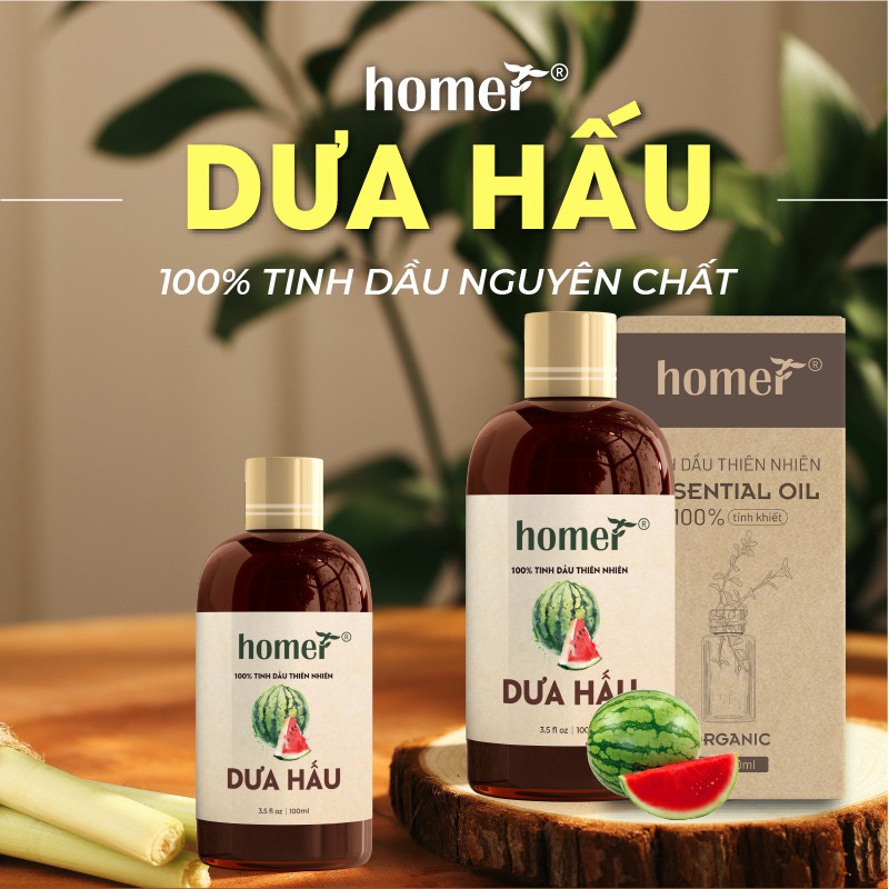 Tinh dầu Dưa hấu Homer 20ml/100ml giá dùng thử - Watermelon Essential Oil  - đạt chuẩn chất lượng kiểm định