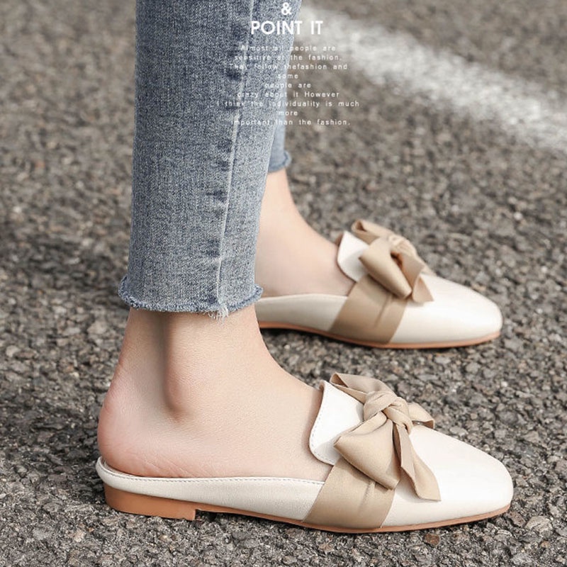 Big Size 35-43 Dép sục nữ XIELUAIZTA mũi nhọn hở gót cao 1cm nhiều màu