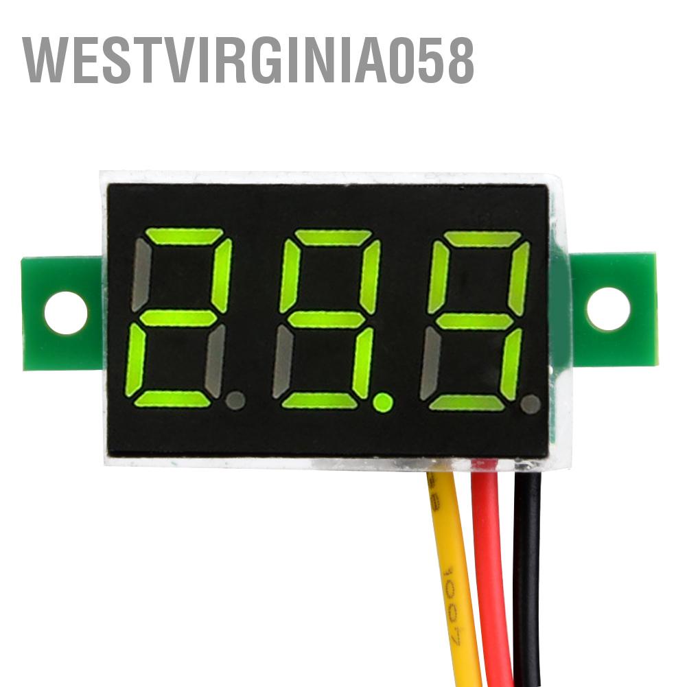 Westvirginia058 Digital Voltmeter 0.36inch Three Wire 0-100V LED Display Voltage Meter Waterproof