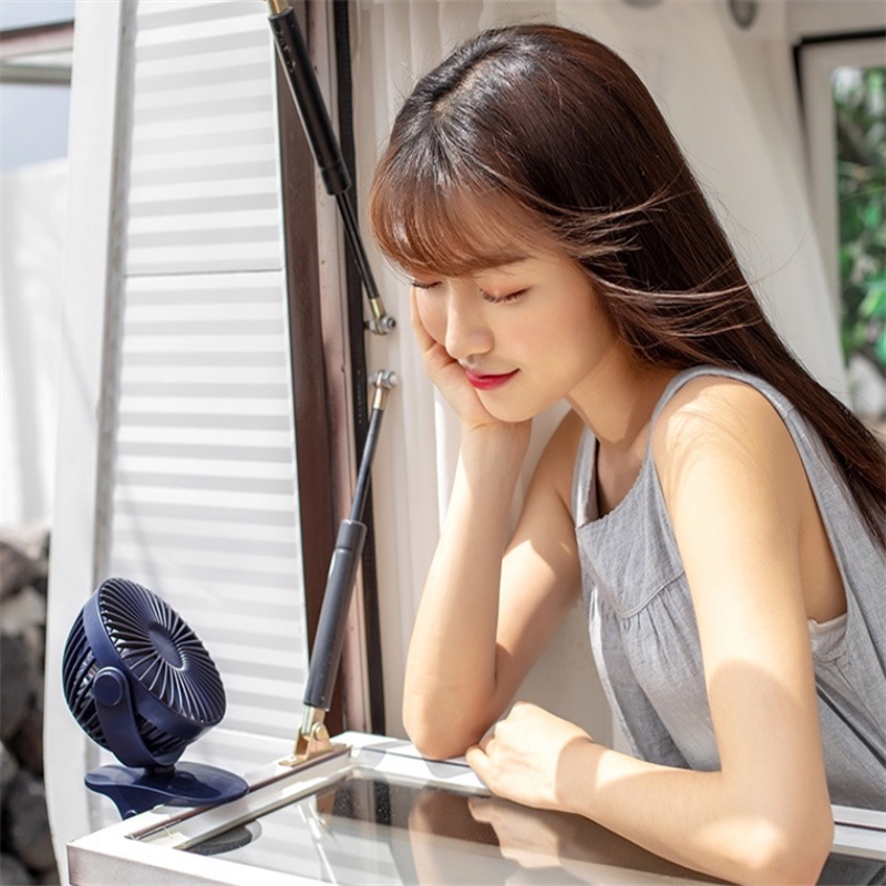 Quạt USB Mini Dạng Kẹp Xoay 360 Độ Tùy Chỉnh Cho Học Sinh