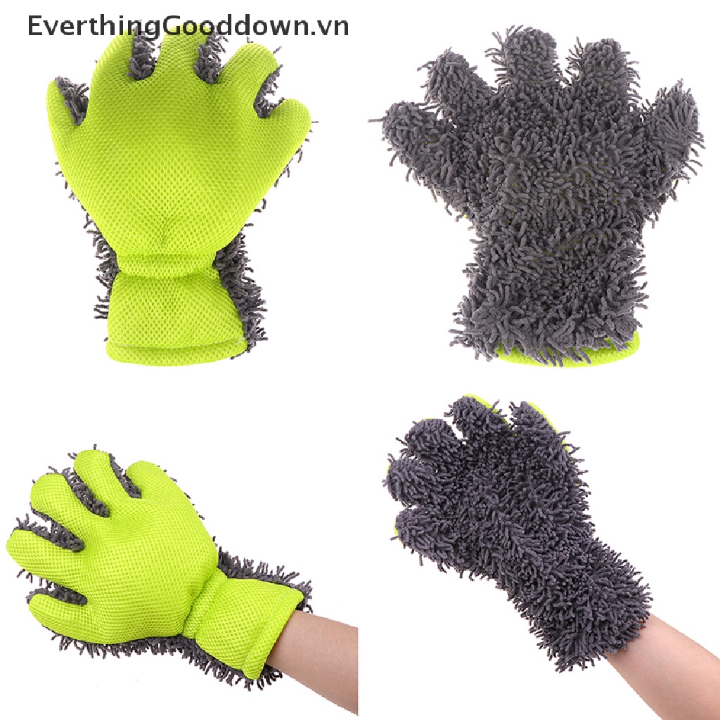 Everthinggooddown 1 Găng Tay Bọt Biển Rửa Xe Hơi Bằng Sợi Nhỏ Chăm Sóc Bên Ngoài Nội Thất