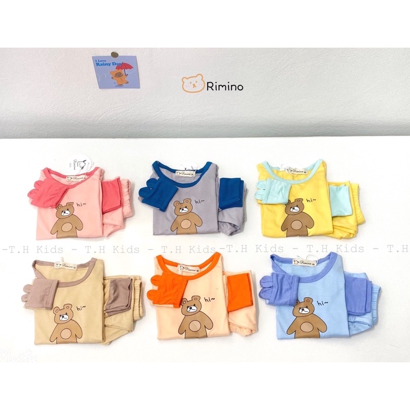 BỘ DÀI TAY THUN LẠNH CON GẤU CHO BÉ TRAI/ GÁI (8-18kg)