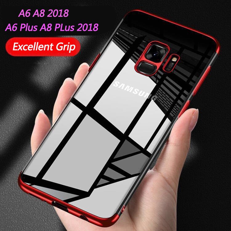 Ốp lưng TPU siêu mỏng trong suốt cho Samsung Galaxy A6 A8 Plus 2018 j7 prime