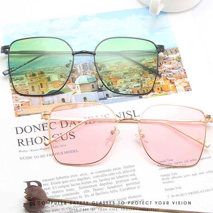 Kính Mát Thời Trang Hàn Quốc Chống Tia UV Gọng Lớn 2022 Cho Nữ