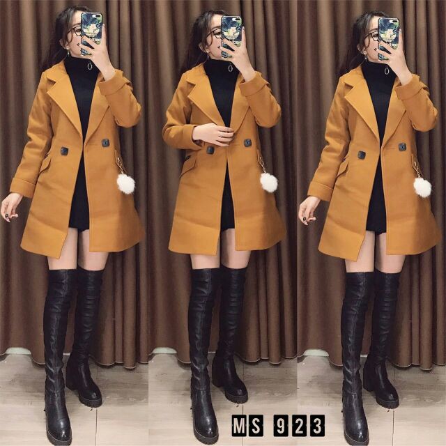 Áo khoác dạ ép lì 2 lớp Quảng Châu Dáng Dài