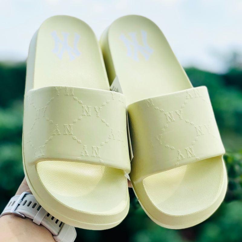 Dép unisex 𝐌𝐋𝐁 ❤️FREESHIP + Hộp❤️ dép đúc mlb monogram ny bóng chày quai ngang thể thao nam nữ in nổi NY xịn, vàng