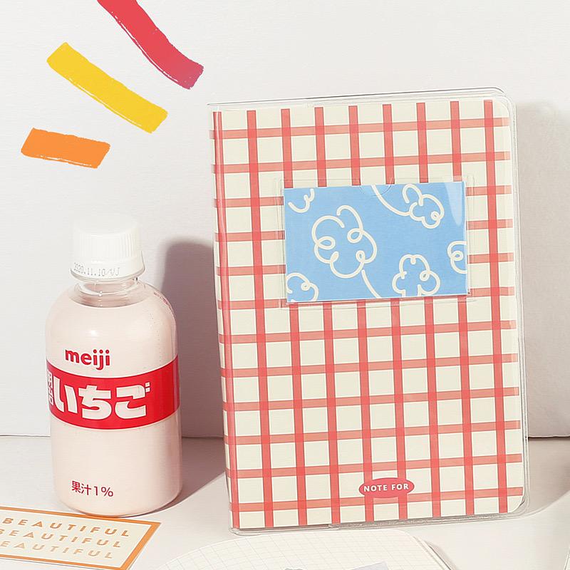 Sổ tay NOTE FOR ruột caro grid định lượng 100gsm kèm bìa nhựa trong và 4 postcards