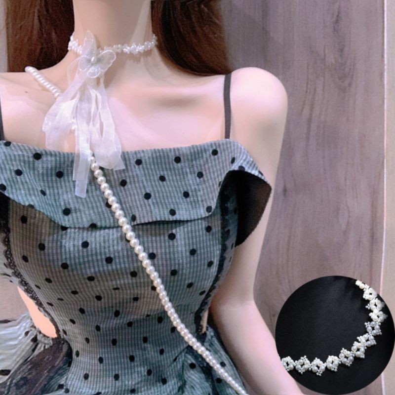 vòng cổ hạt cườm phối bướm cực sang cực xinh mã TR8