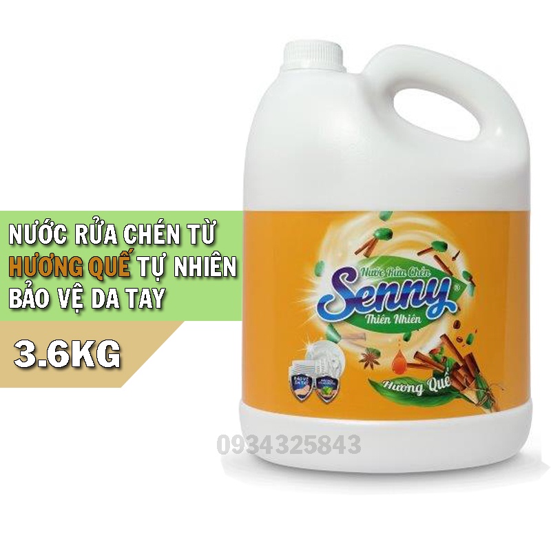 Nước rửa chén Senny 3.6kg hương quế tự nhiên