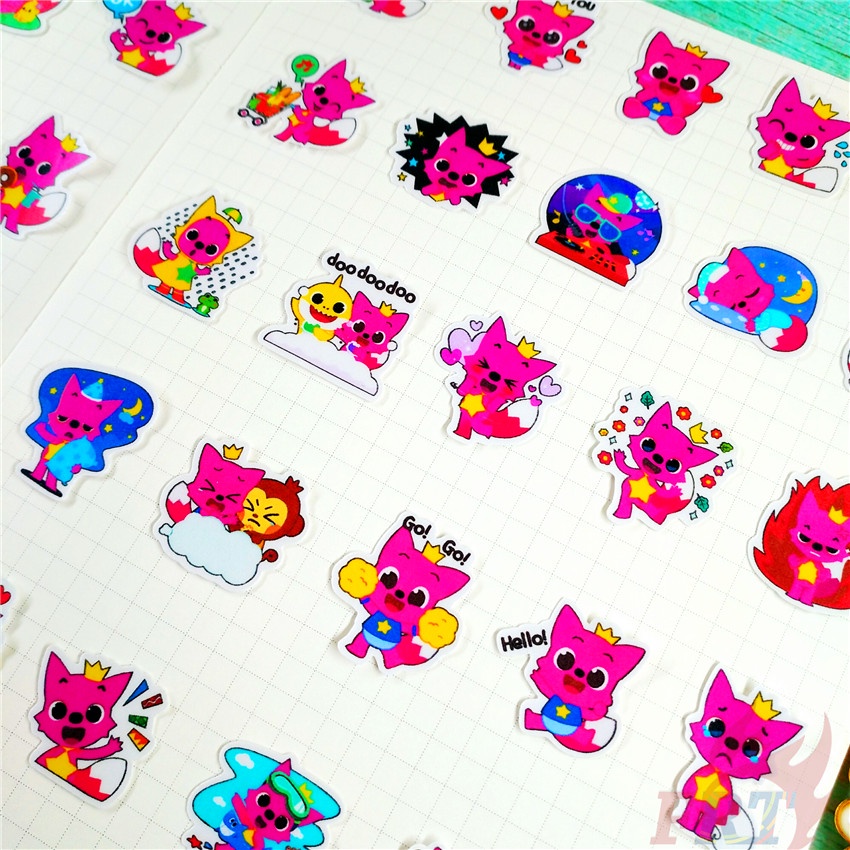 ★★★ Sticker Dán Trang Trí Nhật Ký Mini Pinkfong Q-1 ★★★ 60 Miếng Dán Trang Trí Album Thời Trang (Size: 2~3cm)