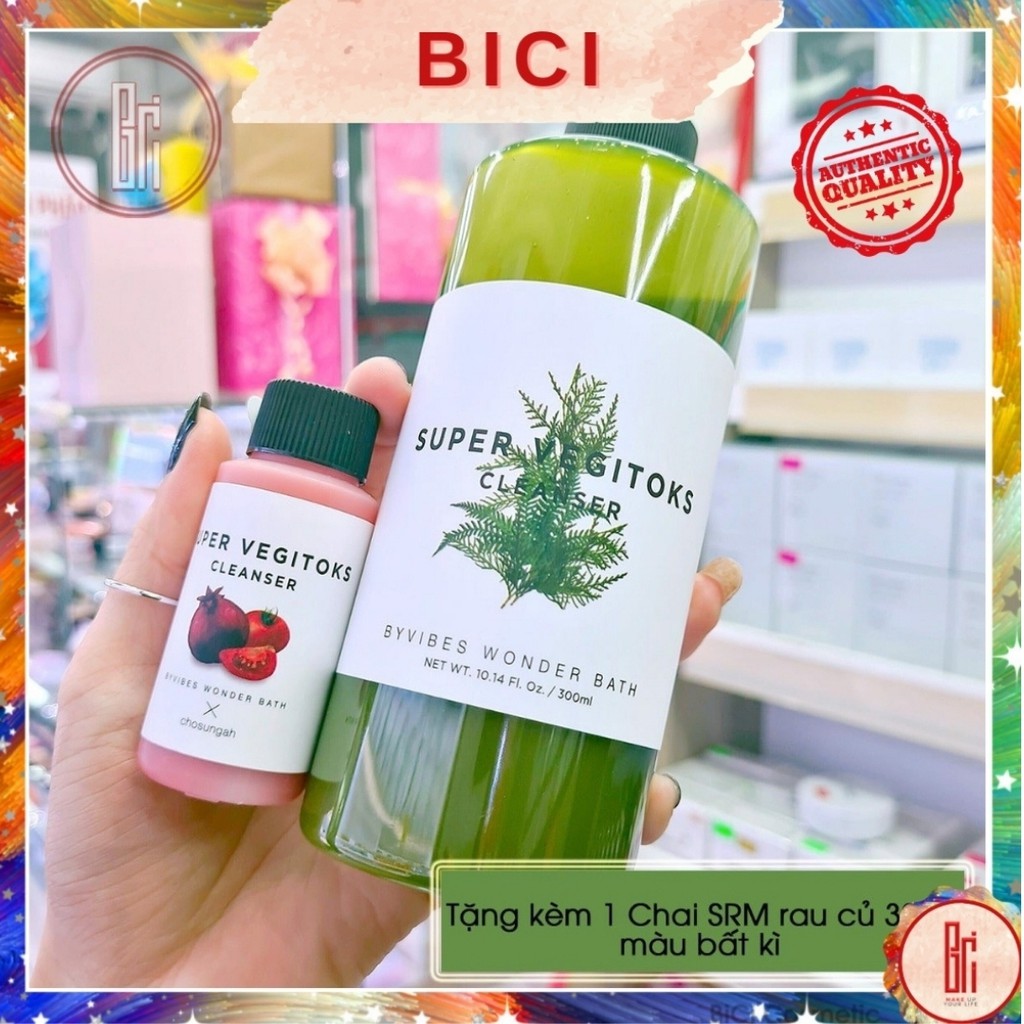 [TẶNG MINI] Sữa Rửa Mặt Thải Độc Rau Củ Wonder Bath Super Vegitoks Cleanser 300ML