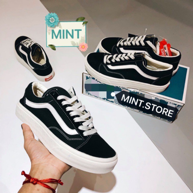 (Video cận cảnh) Giày thể thao sneaker vault old đen trắng