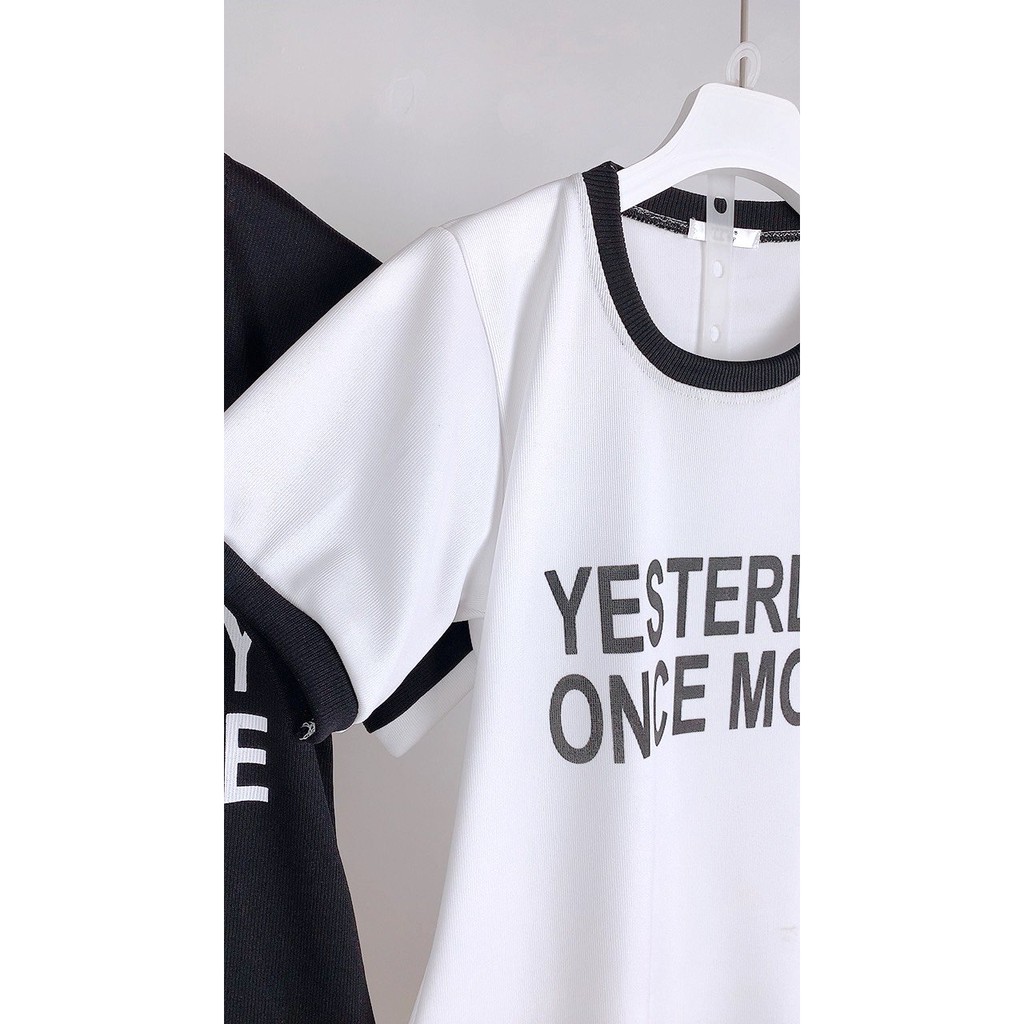 Váy Body Viền Yesterday PEONYB Nữ [FREESHIP] 🌸 Đầm sporty cộc tay dáng ôm thể thao màu TRẮNG | ĐEN Ulzzang 🌸 | BigBuy360 - bigbuy360.vn