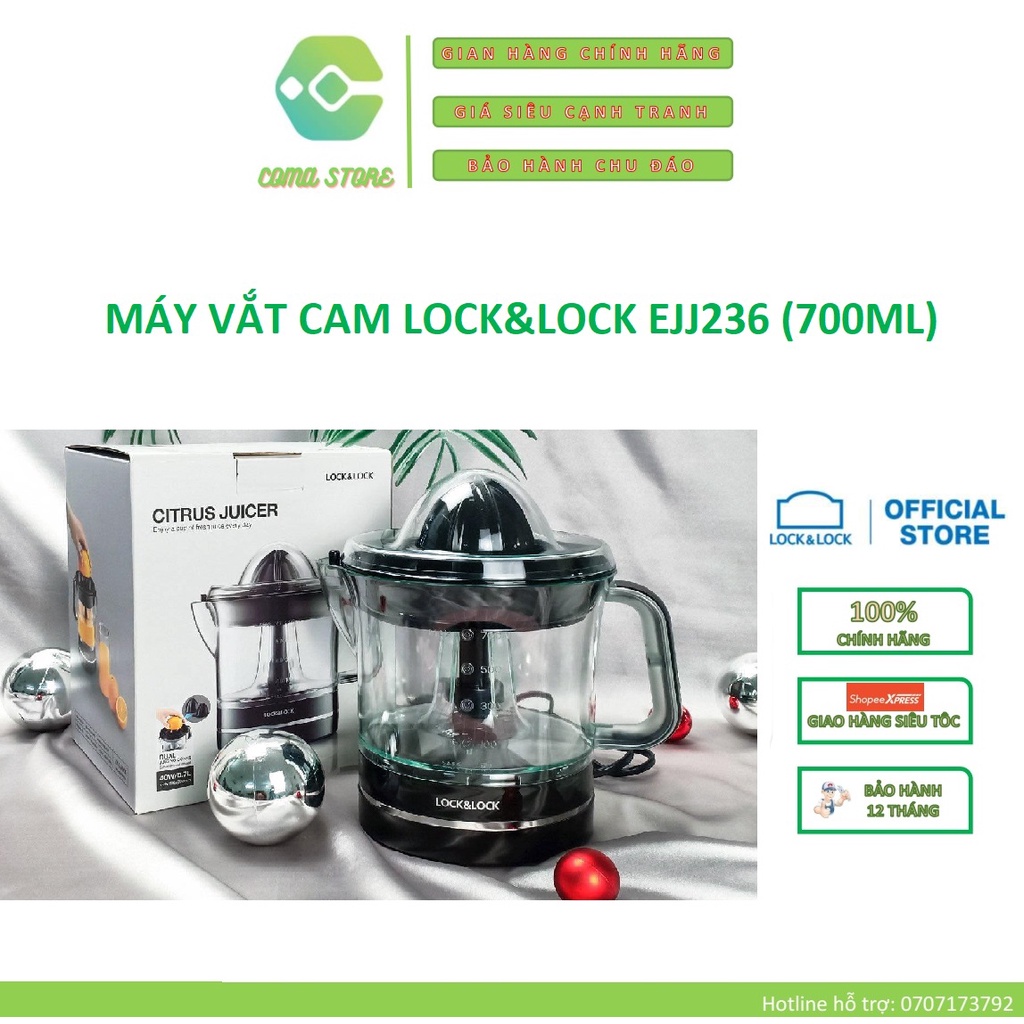 [Mã ELHA22 giảm 5% đơn 300K] EJJ236 - MÁY VẮT CAM LOCK&amp;LOCK 700ML –BẢO HÀNH CHÍNH HÃNG 12 THÁNG