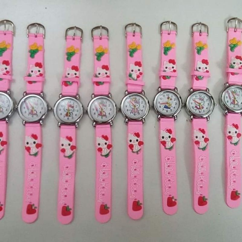 Đồng hồ Hello Kitty cho bé gái dây silicon an toàn DHB112