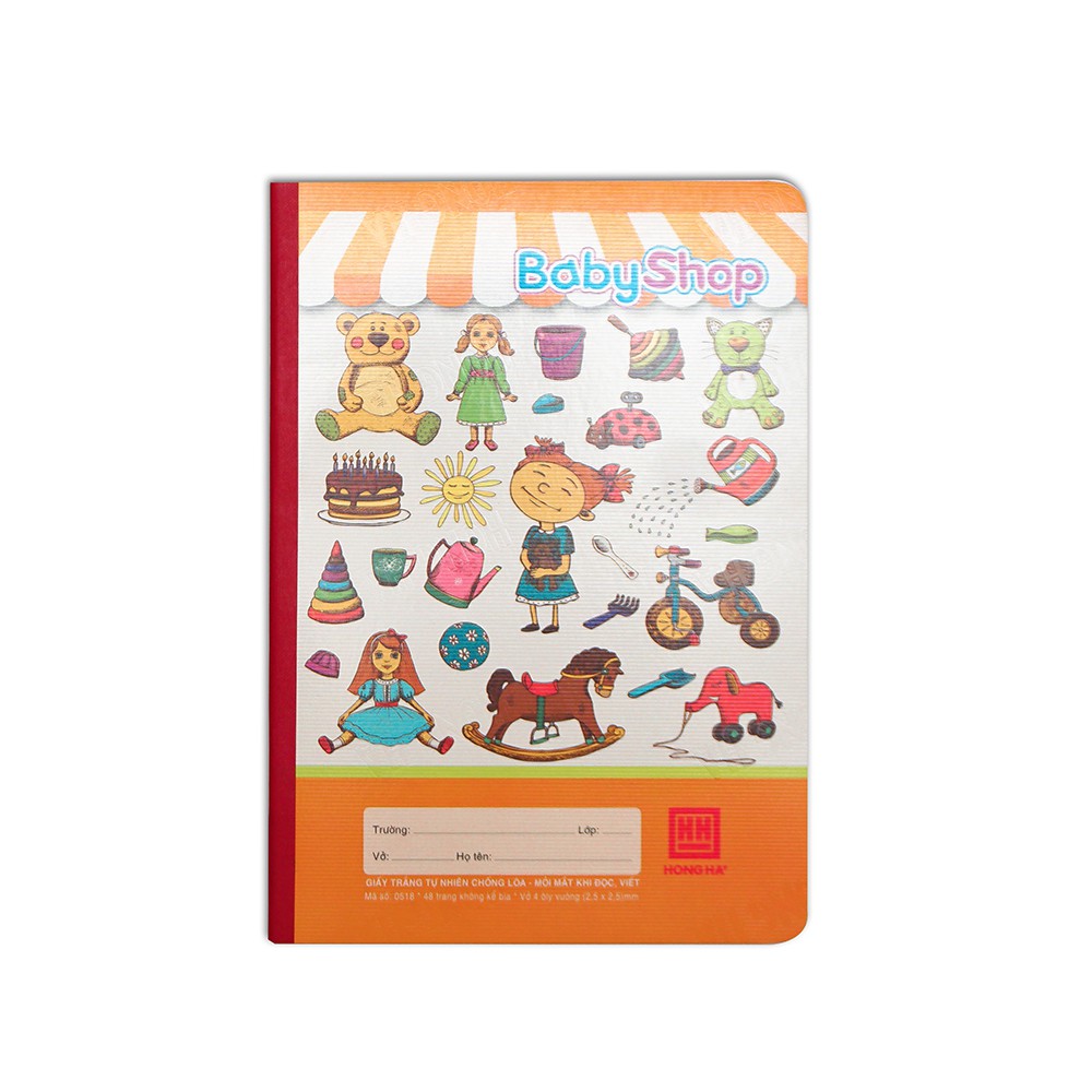 Vở 4 ô ly 48 trang Hồng Hà Baby Shop 0518