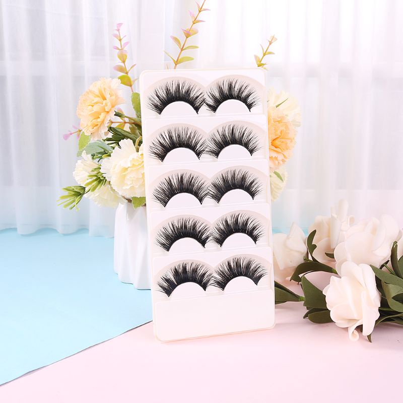 Set 5 Cặp Lông Mi Giả Dày Và Dài Màu Đen Tự Nhiên YOUYO