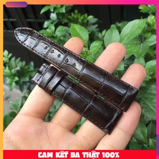 Dây Đồng Hồ Da Cá Sấu Nam Vân Đẹp Màu Nâu Đậm Đủ Size Loại Cao Cấp (Trong lót da đà điểu)