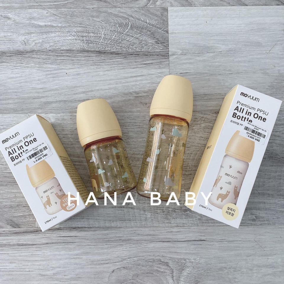 Bình sữa Moyumm bản họa tiết dung tích 170ml, 270ml