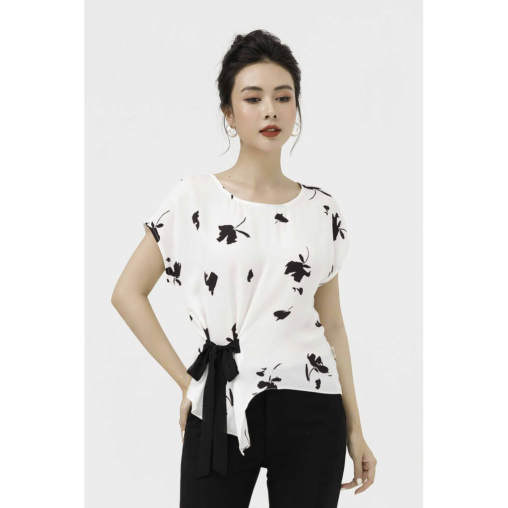 Áo nơ phối, vạt lệch LAMER L61B21H007 (nhiều màu)