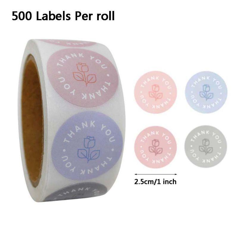 Bộ 500 miếng dán in chữ Thank You 1 inch độc đáo trang trí sổ tay tiện dụng