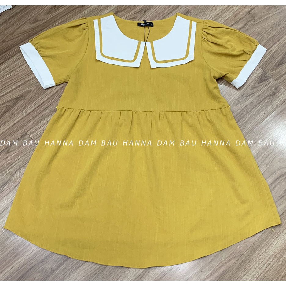 [HANNA] Áo bầu đẹp tphcm cho người nhỏ nhắn có size 40-65kg và size 60-80kg kiểu áo dễ thương chất vải đũi cao cấp