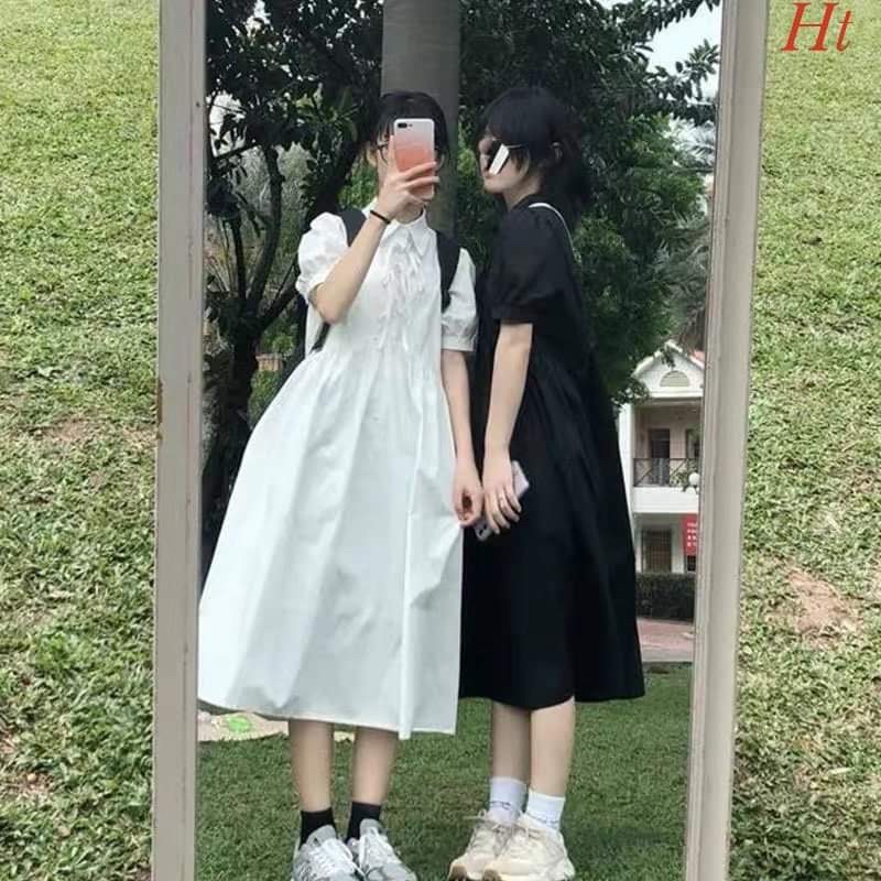 Váy dài cổ sơ mi HT12