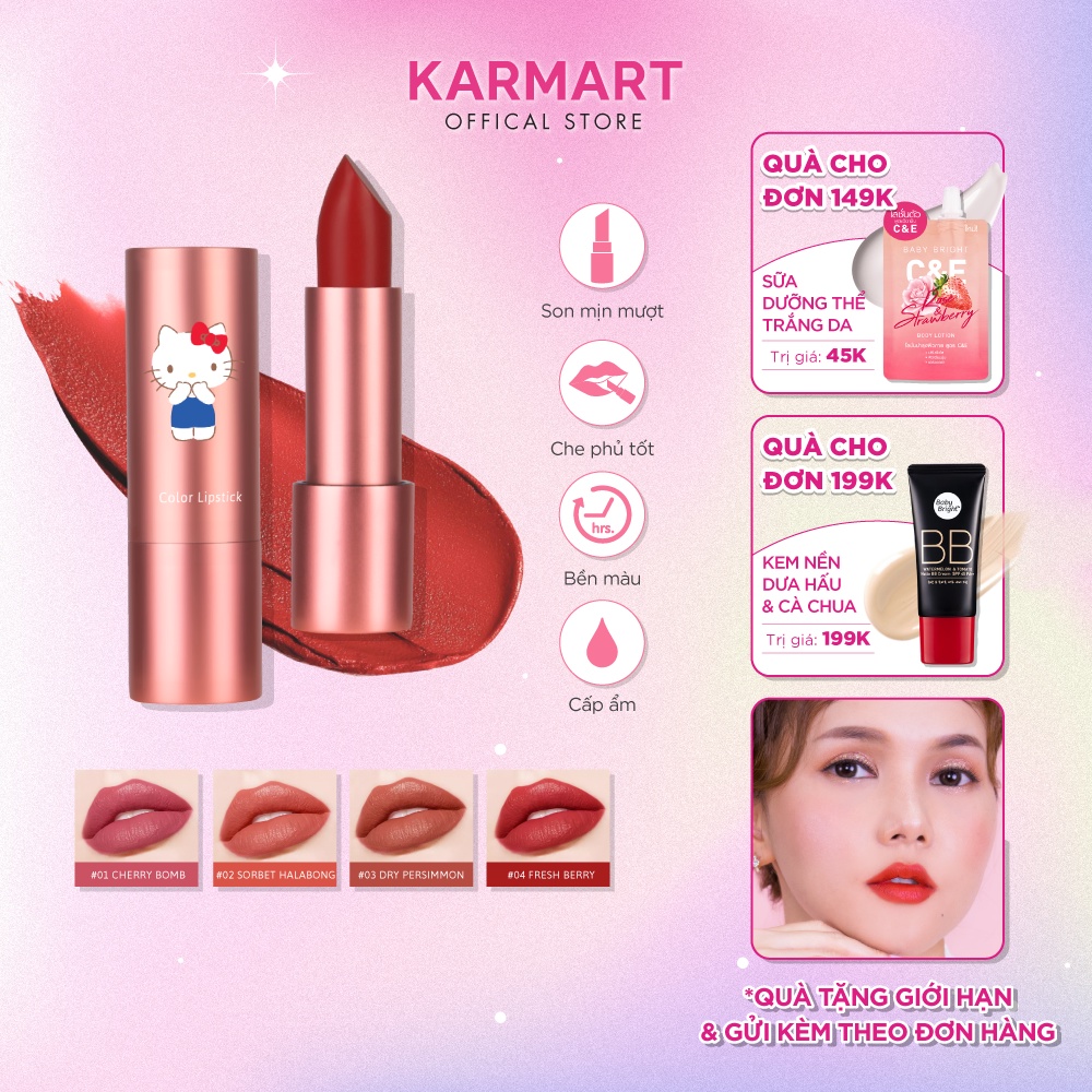 Son Thỏi Hello Kitty Cathy Doll Color Lipstick 3.5g