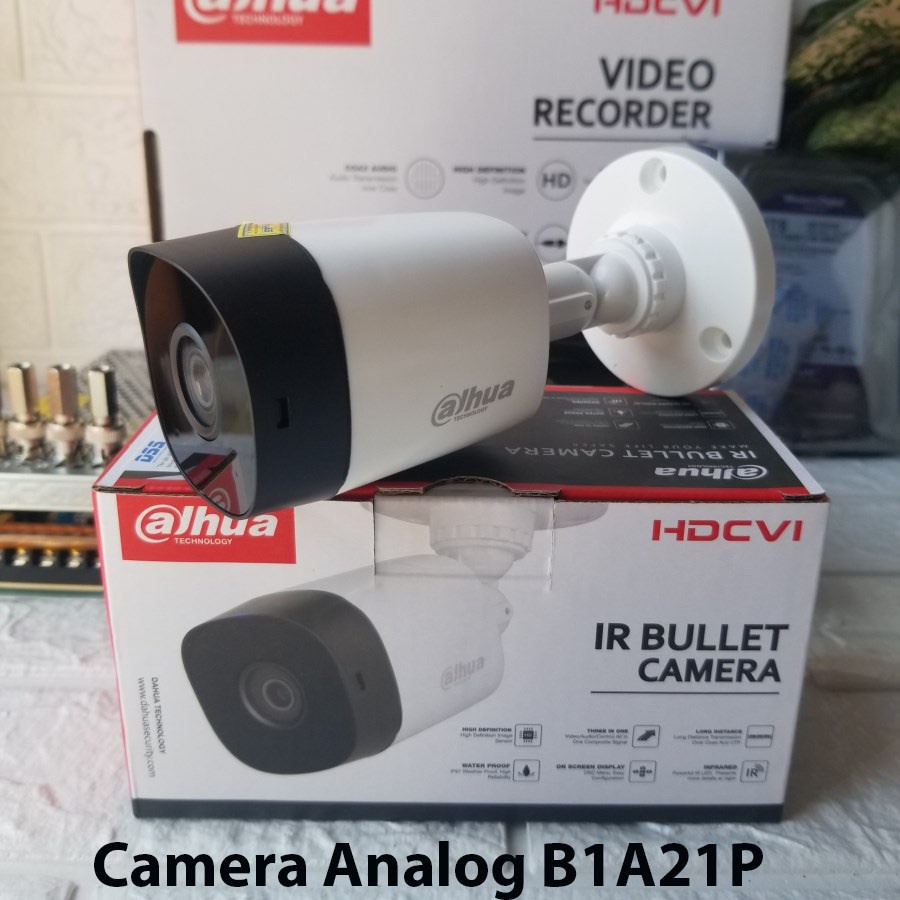 Camera giám sát DAHUA HAC-B1A21P ⚡𝑭𝑹𝑬𝑬 𝑺𝑯𝑰𝑷 ⚡ Full HD, Chống nước, Chống ngược sáng, Hồng ngoại xa - BH 24 Tháng