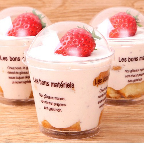 SET 10 HỘP ĐỰNG BÁNH MOUSSE 7770 + NẮP cầu vòm Ly trơn ko in
