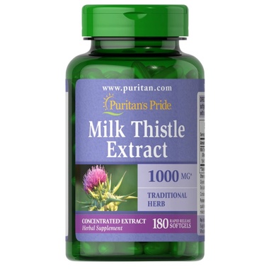 Viên uống bổ gan Milk Thistle 1000mg Puritan Pride 180 viên của Mỹ